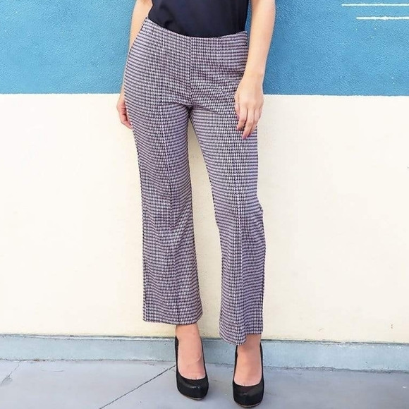 Eva Franco Houndstooth Flare Pants S - Picture 1 of 8